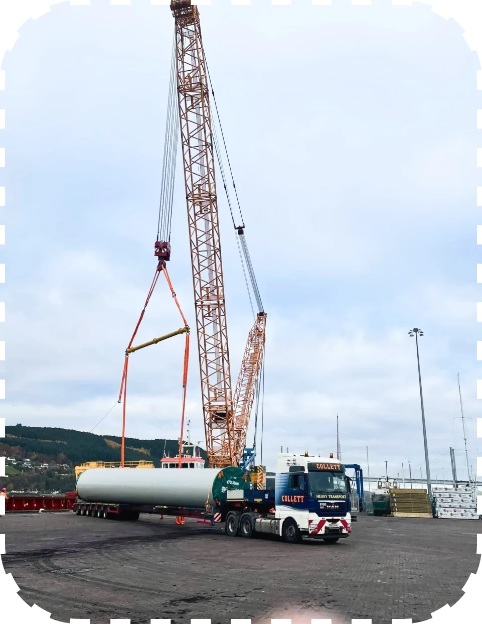 Large image of crane hire in industrial environment