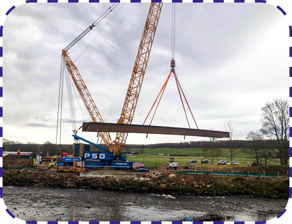 Crane and rebar steel structure at a civil construction site
