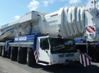Crawler crane on construction site
