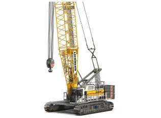 Crawler crane lifting a heavy boom