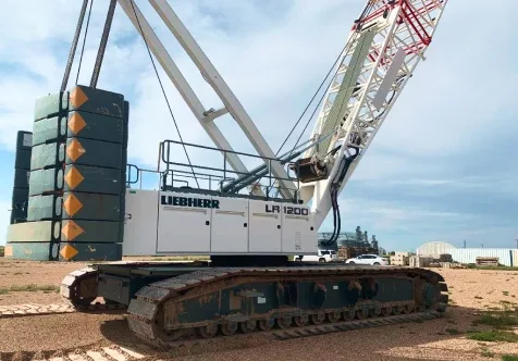 Crawler crane working on-site