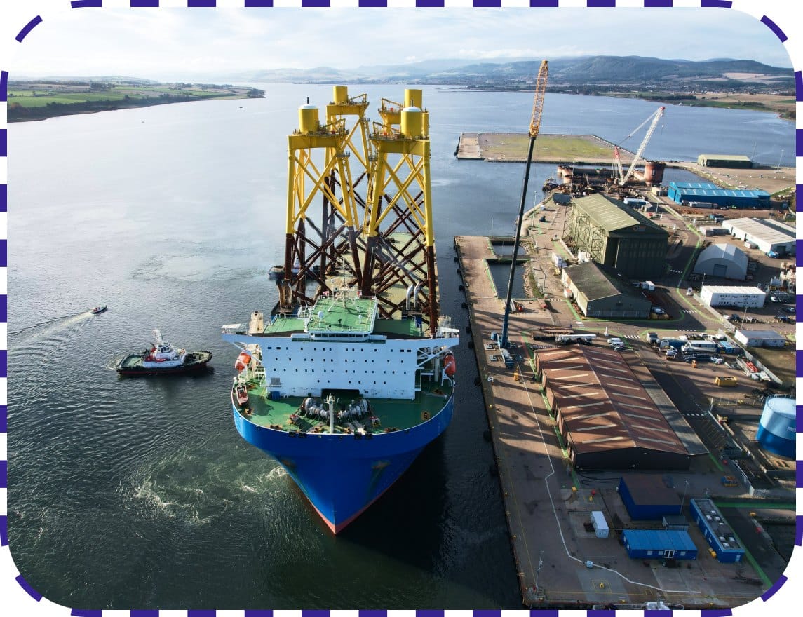 Marine vessel docked near shore