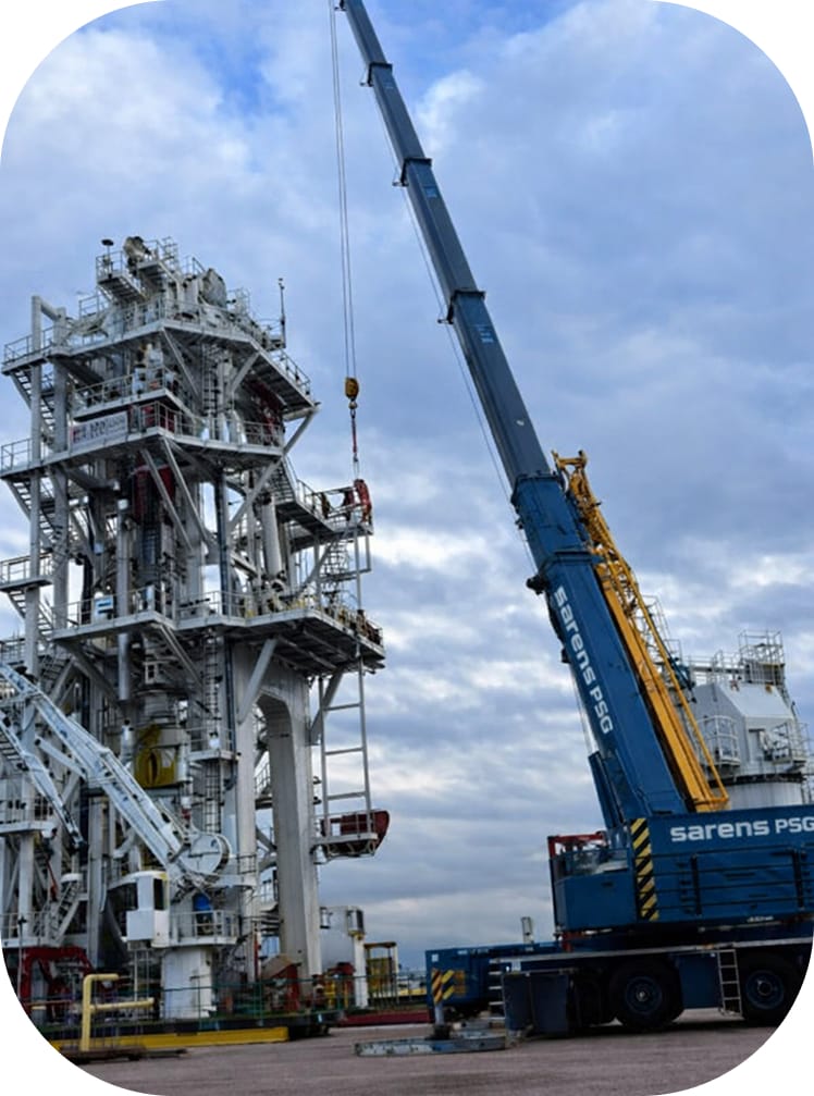 Crane lifting equipment onto Seawell at Ardersier Port